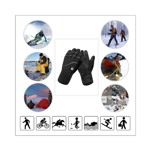 Day Wolf Heated Glove Liners with Rechargeable Batteries for Winter Sports