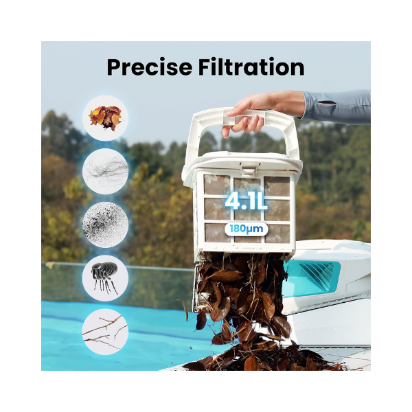 Chasing 200-min Hydro 3 Cordless Robotic Pool Cleaner | Roller Brush Cleaning for Floors/Walls/Waterline, Auto-Dock, Large Filter Basket | for Inground & Above Ground Pools