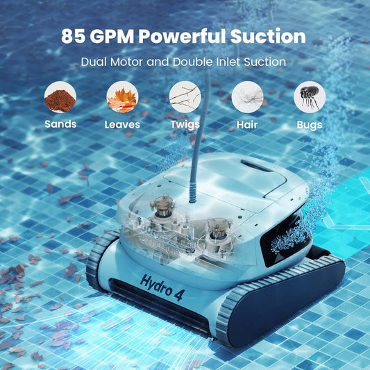 Poolmate Hydro 4 Corded Robotic Pool Cleaner with App Control & 4.1L Filter