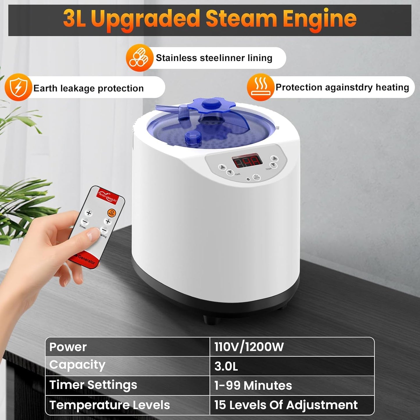 iTHERAU Infrared Steam Sauna Box with 660nm Red Light Therapy XL