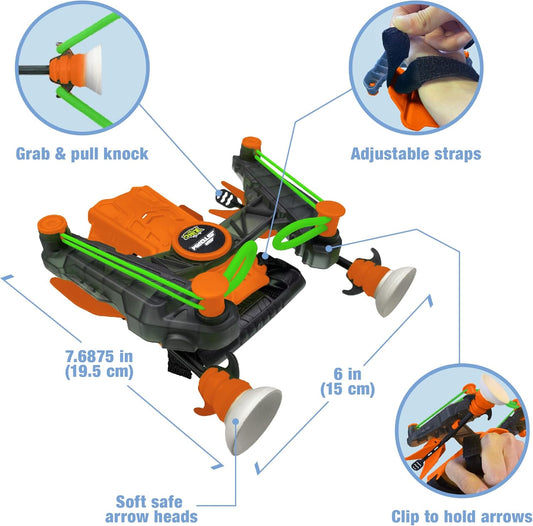 Zing Air Hunterz Wrist Bow Toy – Launch Suction Cup Arrows Up to 45 ft