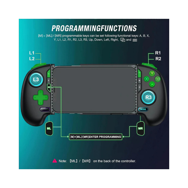 AXYBCOOL Mobile Wireless Game Controller with Hall Joystick RGB