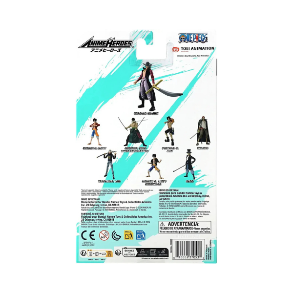 Anime Heroes One Piece Dracule Mihawk Figure – 6.5-Inch Bandai Collectible
