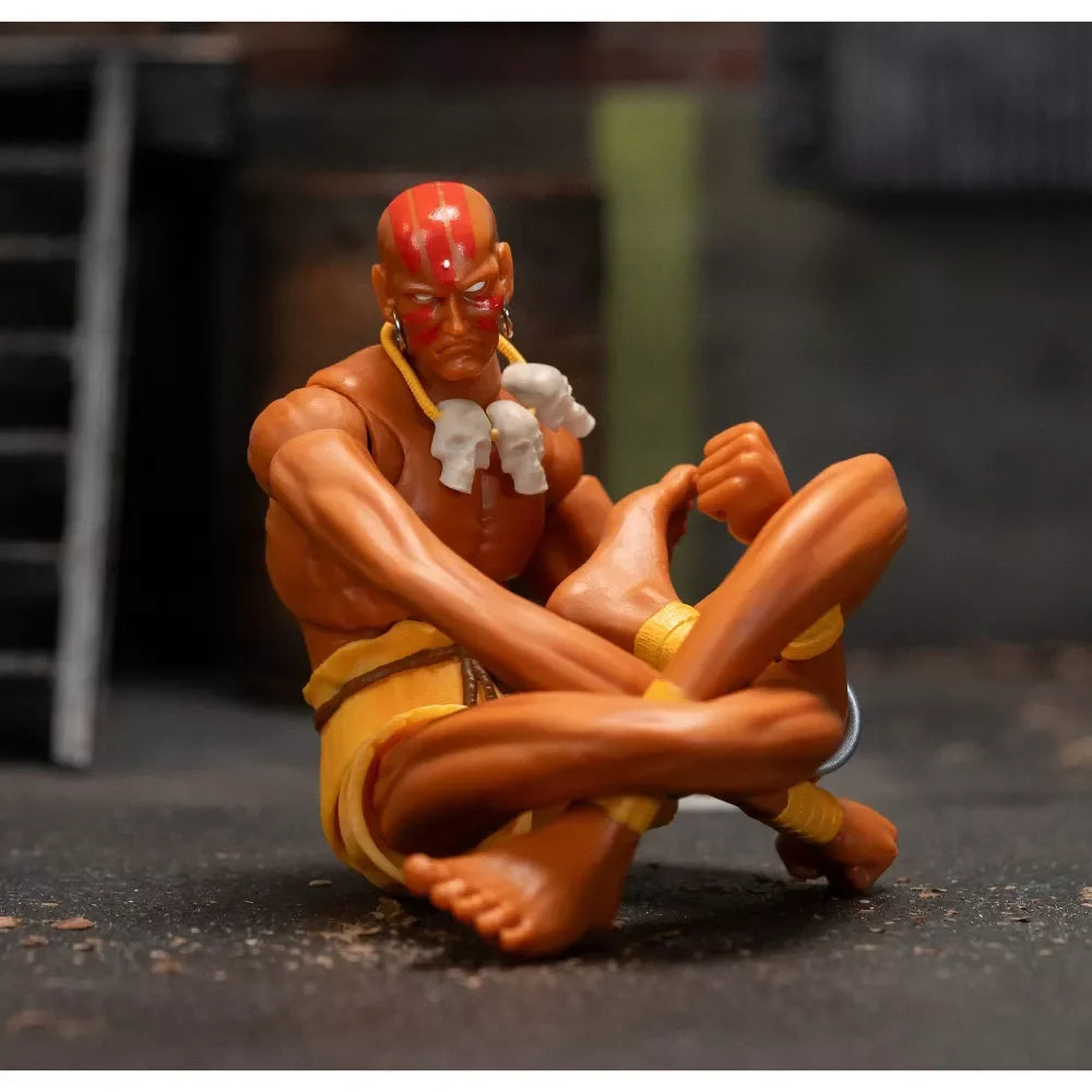 Street Fighter II Dhalsim, boneco de ação de 6 polegadas com membros elásticos e acessórios