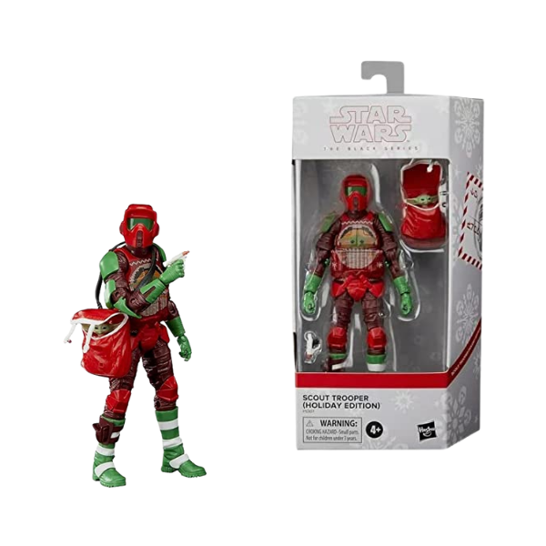 Star Wars Black Series Natal Scout Trooper e Grogu Child Acessório Figura de Ação