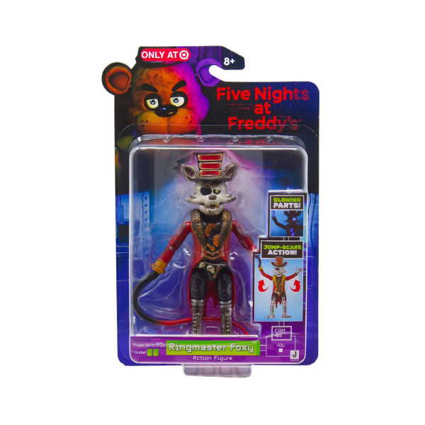 Five Nights at Freddy’s Ringmaster Foxy Target Exclusive 5-Inch Jazwares Action Figure with Jumpscare Feature & Glow-in-the-Dark Eyes