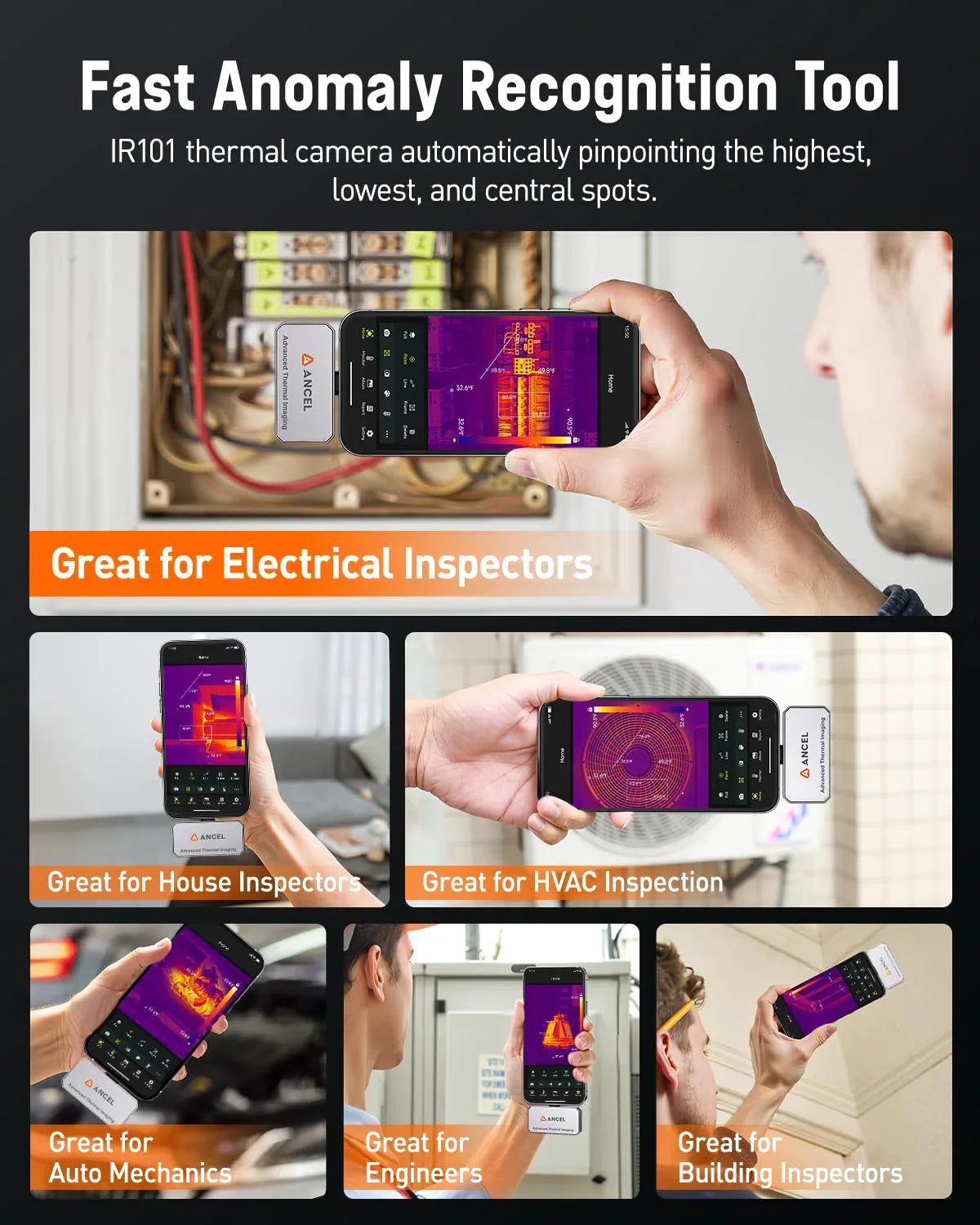 ANCEL IR101 Thermal Camera | 256x192 Infrared for iPhone & iPad (iOS) - Logan's Toy Chest