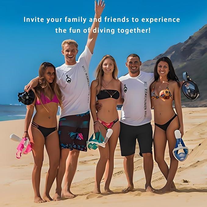 Break The Waves Full Face Snorkeling Mask S/M, 180° Anti-Fog View - Logan's Toy Chest