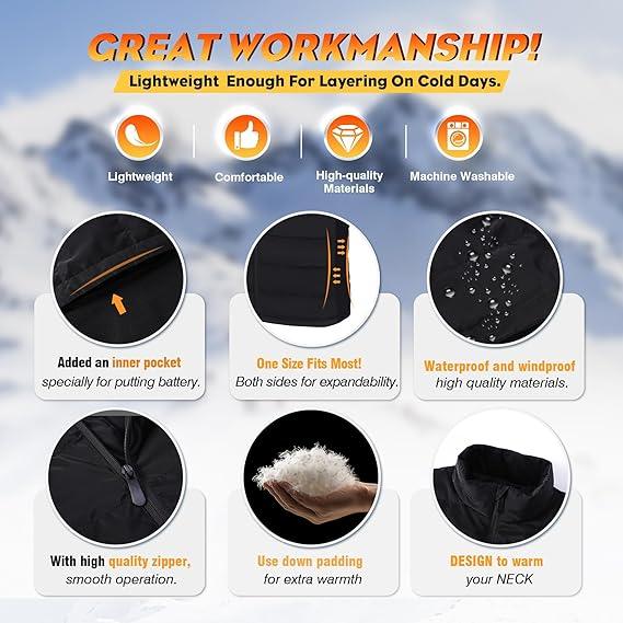 CaiQiXuan Heated Vest with 10000mAh Battery - 8 Heating Zones for Men & Women - Logan's Toy Chest