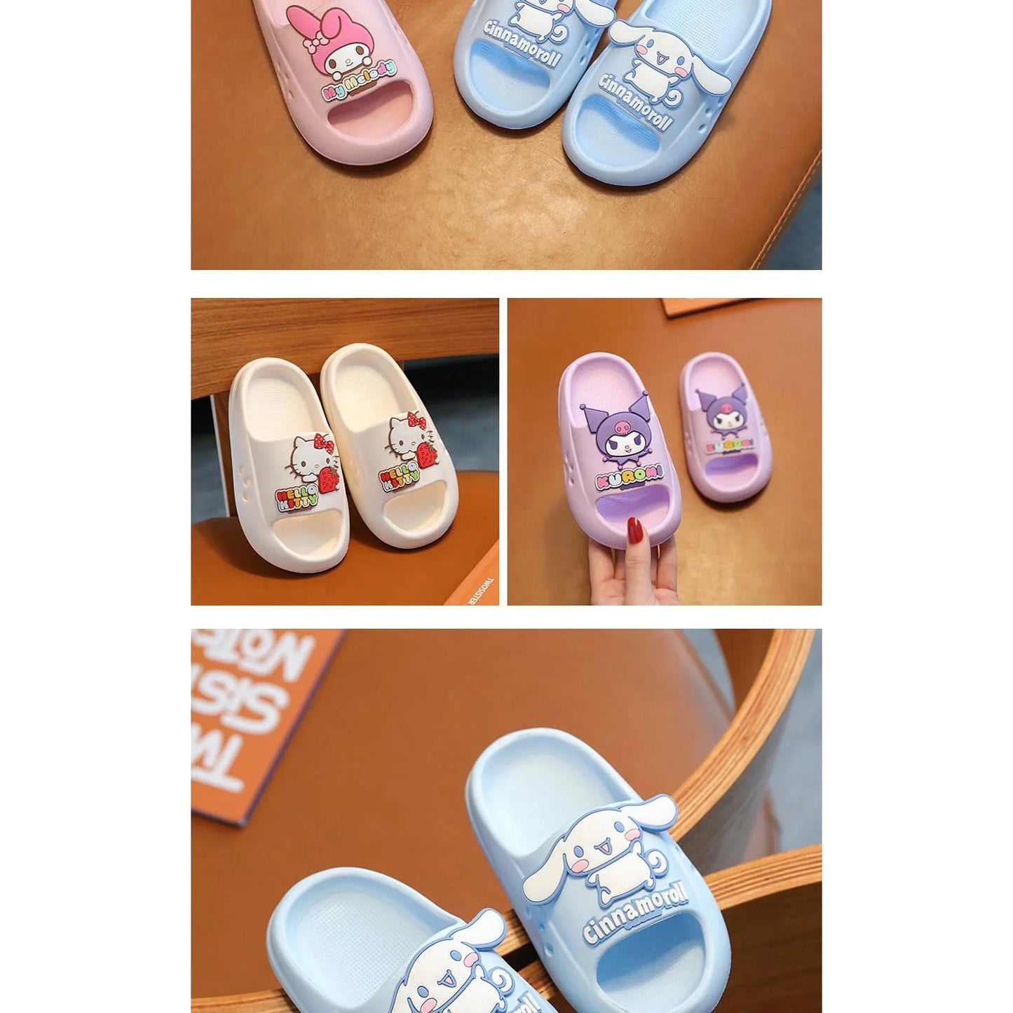 Cinnamoroll Big Smile Slides – Light Blue Eva Sandals Women 5.5–6 - Logan's Toy Chest