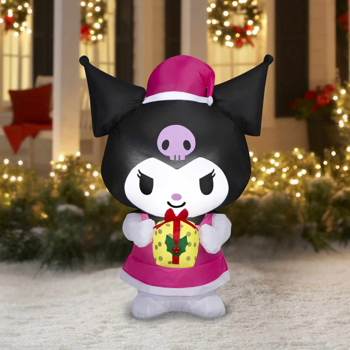 Hello Kitty 4.5 ft Kuromi & Yellow Present Christmas Inflatable