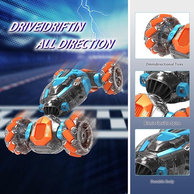 Dzxlin Gesture Sensing RC Stunt Car: 360° Flips & Rotating Toy! - Logan's Toy Chest