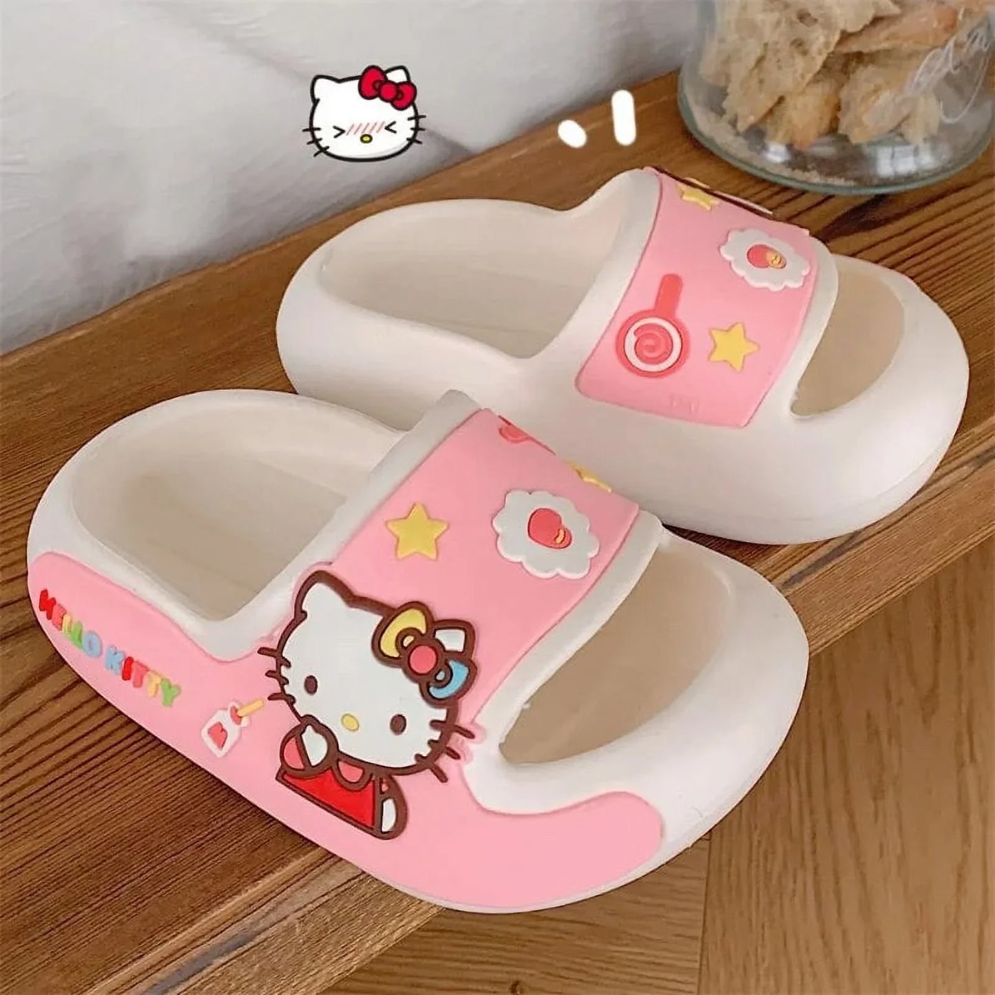 Hello Kitty Candy Cloud EVA Slides – Women’s 9.5–10 Cute Sanrio Sandals - Logan's Toy Chest