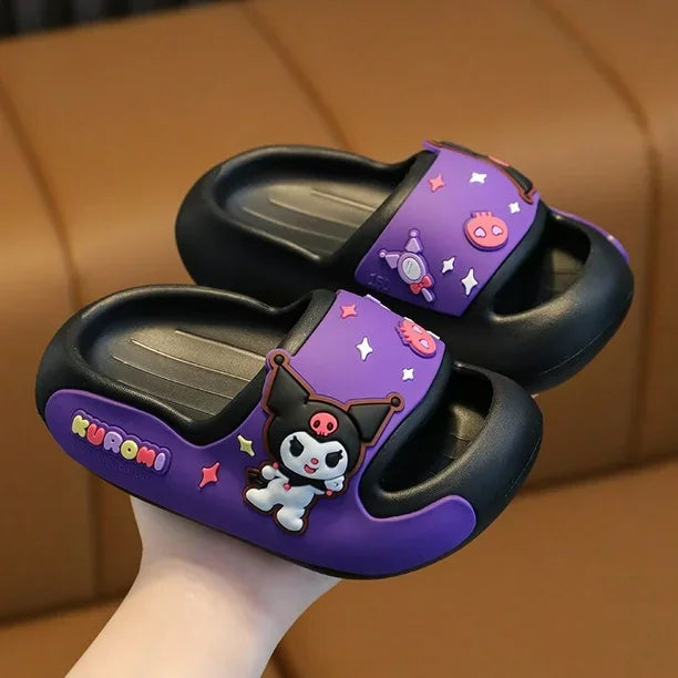 Kuromi Galaxy Slides – Black & Purple Sanrio Shoes for Girls (US 7.5–8.5) - Logan's Toy Chest