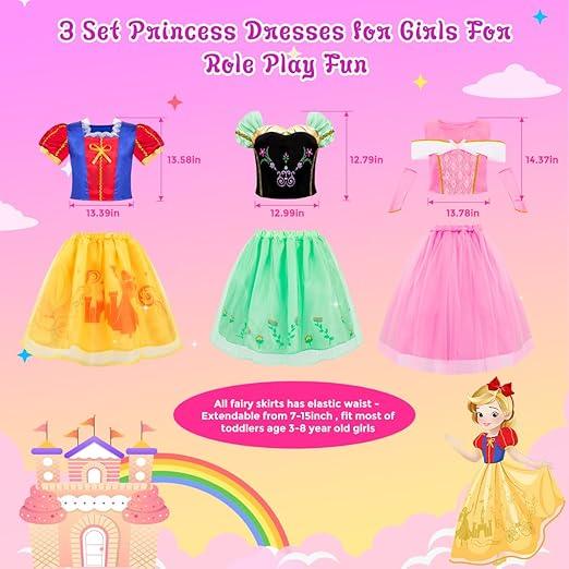 Meland Toddler Girls' Princess Dress Set with Matching Shoes – Party Outfit - Logan's Toy Chest