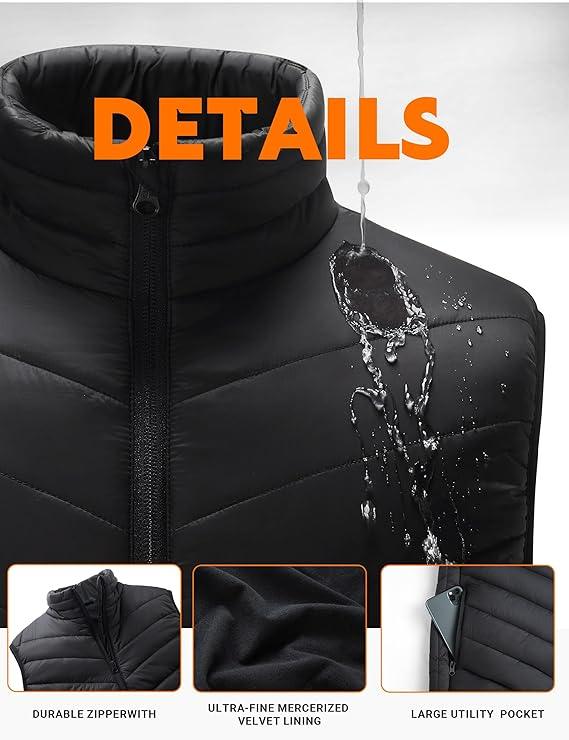 Men's Heated Vest - 6 Heating Zones, 3 Levels, Quick Heating, No Battery Pack - Logan's Toy Chest