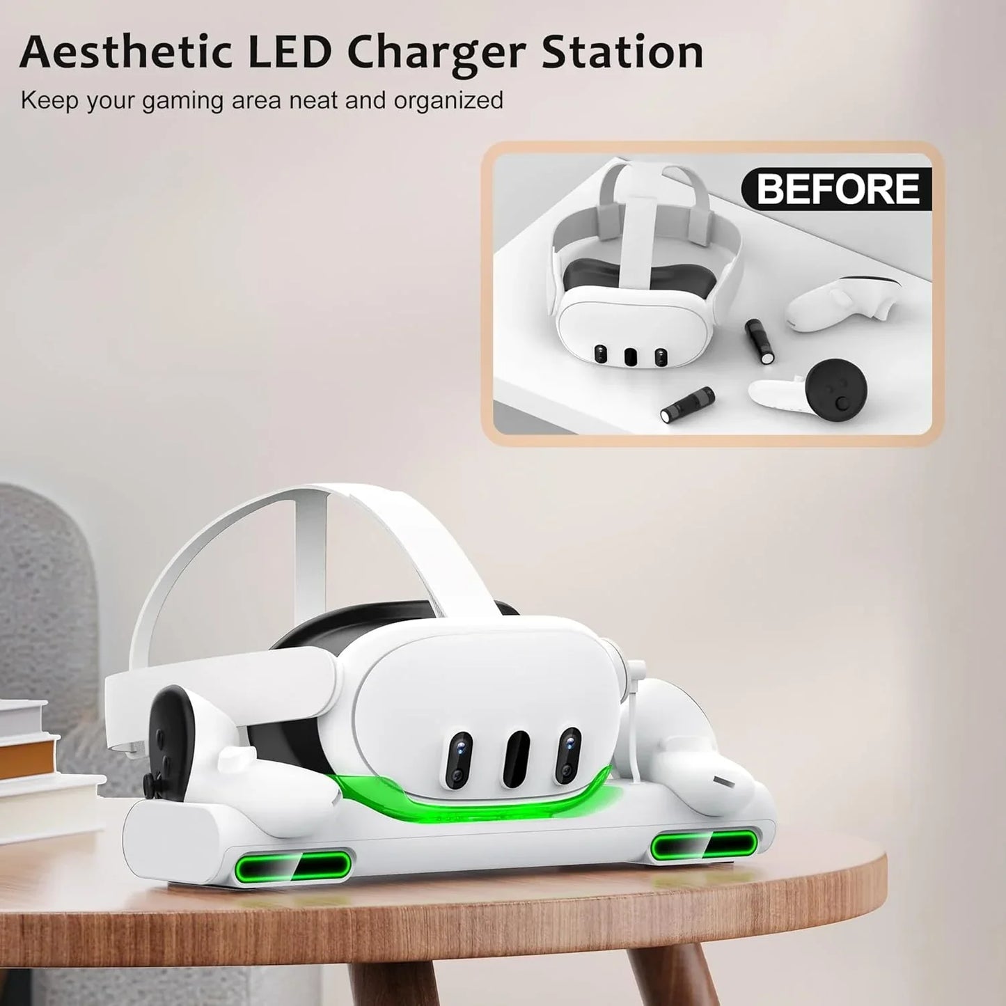 Meta Quest 3 Charging Station – AXYBCOOL Fast Dock with Batteries & Adapter - Logan's Toy Chest