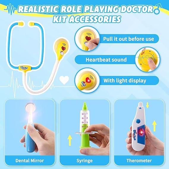 NETEHU Toddler Doctor Kit – Pretend Play Medical Set with Costume - Logan's Toy Chest