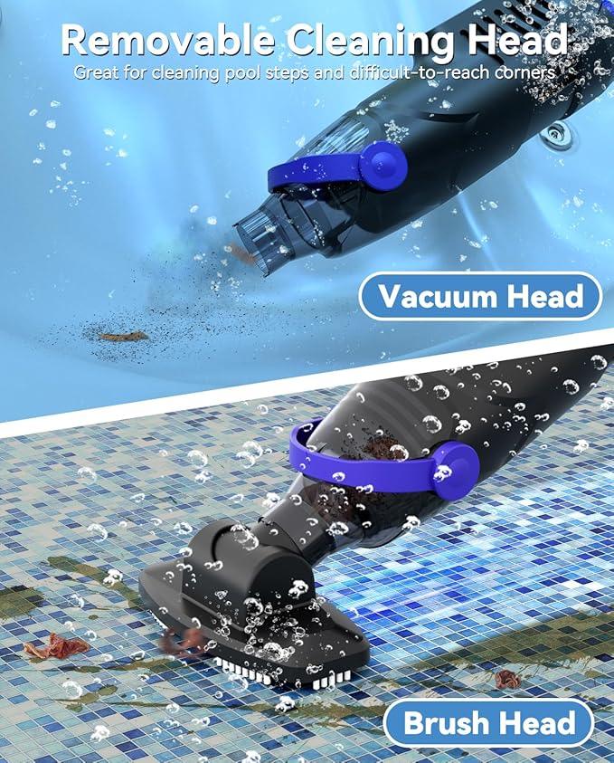Nichro Cordless Pool Vacuum – 60W Powerful Suction, IPX8 Waterproof - Logan's Toy Chest