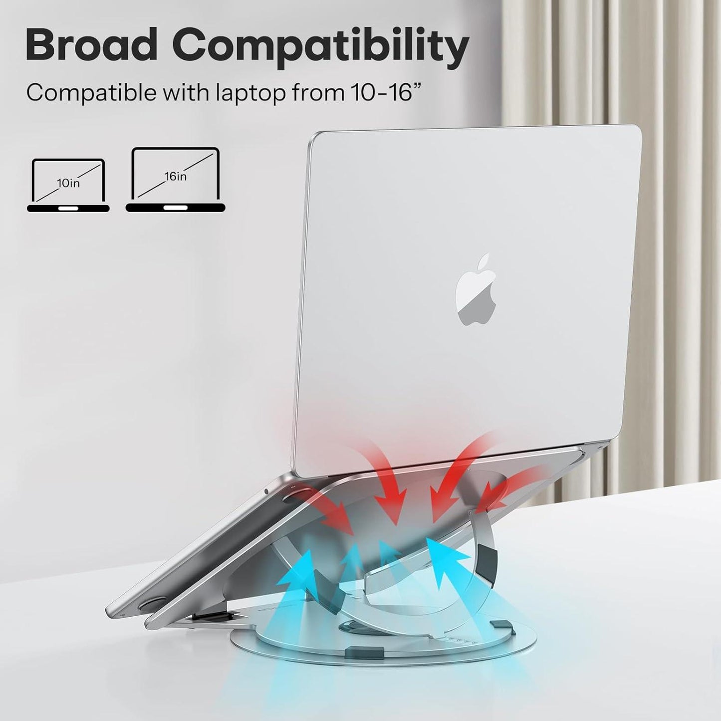 OMOTON Portable Laptop Stand | 360° Rotating, Aluminum Desk Mount - Logan's Toy Chest