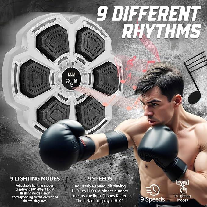PHYLOKS Musical Boxing Machine – Wall-Mounted Boxing Trainer with Gloves - Logan's Toy Chest