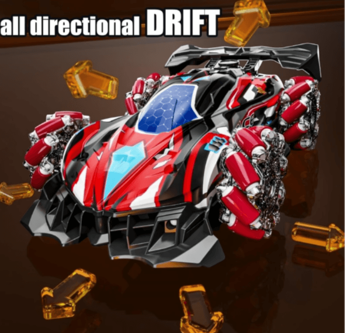 RC Car 4WD 2.4G Remote Control Vehicle w/ 360° Drift, Lights & Music – Red - Logan's Toy Chest