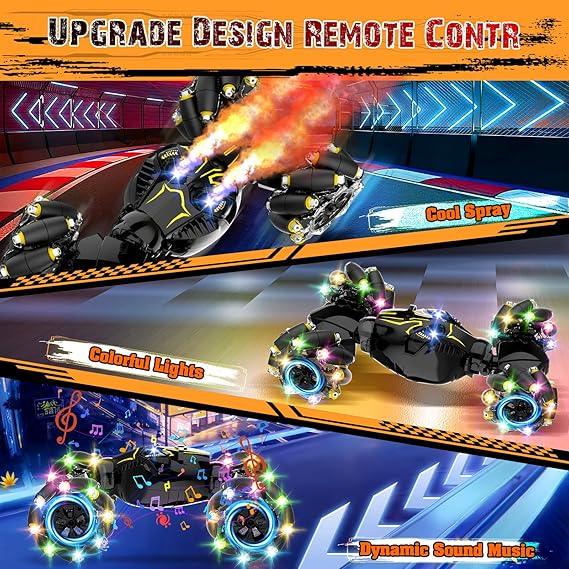 RC Stunt Car for Kids - Spray, 5WD Drift, Gesture & Remote Control - Logan's Toy Chest
