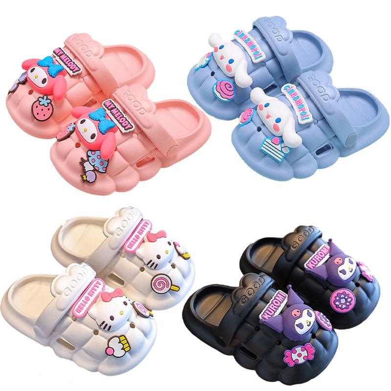 Ruunjoy 2023 Kawaii Sanrio Cinnamoroll Kids Summer Cave Hole Sandals Boys  Girls Anime Kuromi Non-Slip Soft Gifts Beach Slippers - China Bubble Slides  and with Charms Beach Men Women Bubble Sandals price