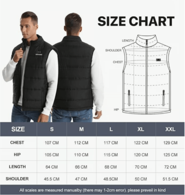 SNOW DEER Heated Vest - 5 Heating Zones, 10-Hour Battery, Water-Repellent - Logan's Toy Chest