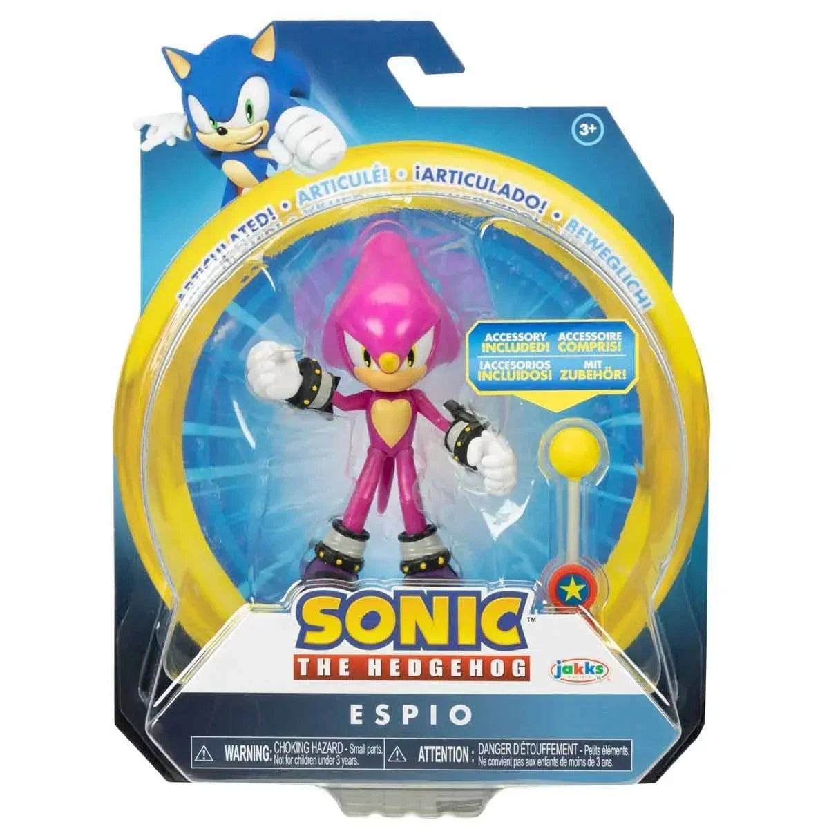 Sonic 4" Espio Action Figure with Checkpoint Accessory – Wave 9 Collectible - Logan's Toy Chest