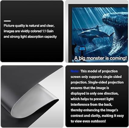 100" 4K Projector Screen | PVC Anti-Crease | 16:9 Home Theater Display - Logan's Toy Chest