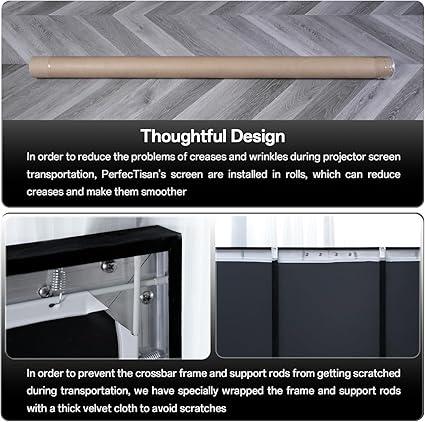 100" 4K Projector Screen | PVC Anti-Crease | 16:9 Home Theater Display - Logan's Toy Chest