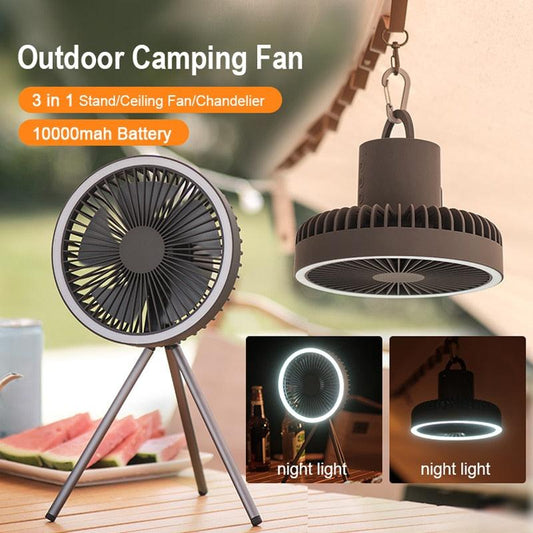 10000mAh 4000mAh Camping Fan Rechargeable Desktop Portable Circulator Wireless Ceiling Electric Fan with Power Bank LED Lighting - Logan's Toy Chest