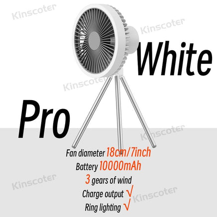 10000mAh 4000mAh Camping Fan Rechargeable Desktop Portable Circulator Wireless Ceiling Electric Fan with Power Bank LED Lighting - Logan's Toy Chest