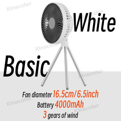 10000mAh 4000mAh Camping Fan Rechargeable Desktop Portable Circulator Wireless Ceiling Electric Fan with Power Bank LED Lighting - Logan's Toy Chest