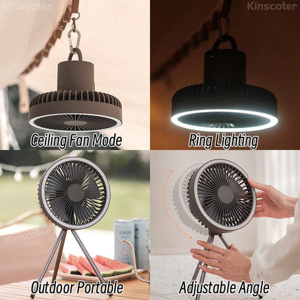 10000mAh 4000mAh Camping Fan Rechargeable Desktop Portable Circulator Wireless Ceiling Electric Fan with Power Bank LED Lighting - Logan's Toy Chest