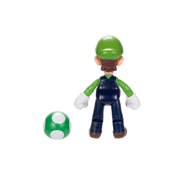 Super Mario Luigi 4 inch Articulated Action Figure with Green Mushroom Accessory