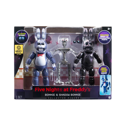 Five Nights at Freddy's Endo Series Bonnie & Shadow Bonnie Vault Exclusive Collector Figure Set with Glow Eyes