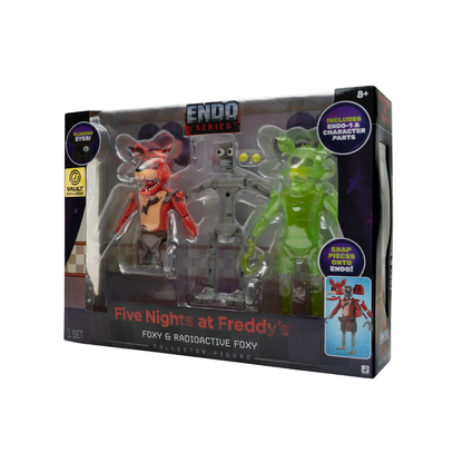 Five Nights at Freddy's Endo Series Foxy & Radioactive Foxy Vault Exclusive Collector Figure Set with Glow Eyes