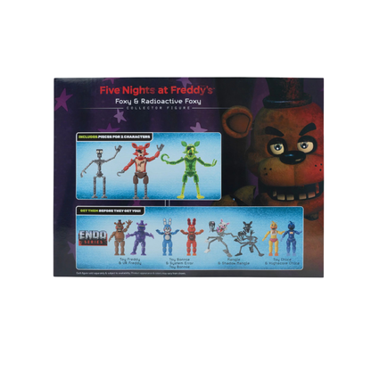 Five Nights at Freddy's Endo Series Foxy & Radioactive Foxy Vault Exclusive Collector Figure Set with Glow Eyes