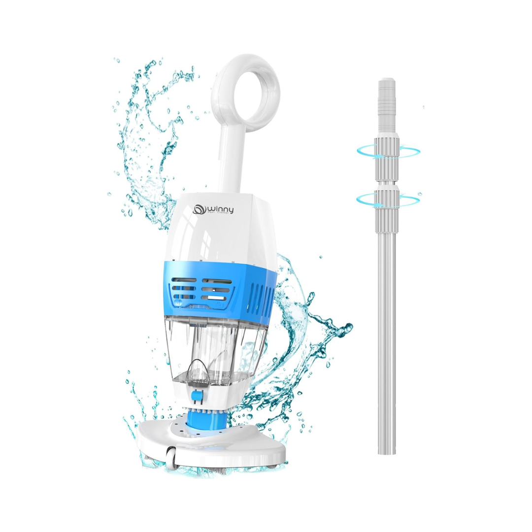 WINNY HJ30 Cordless Handheld Pool Vacuum with Telescopic Pole – Blue