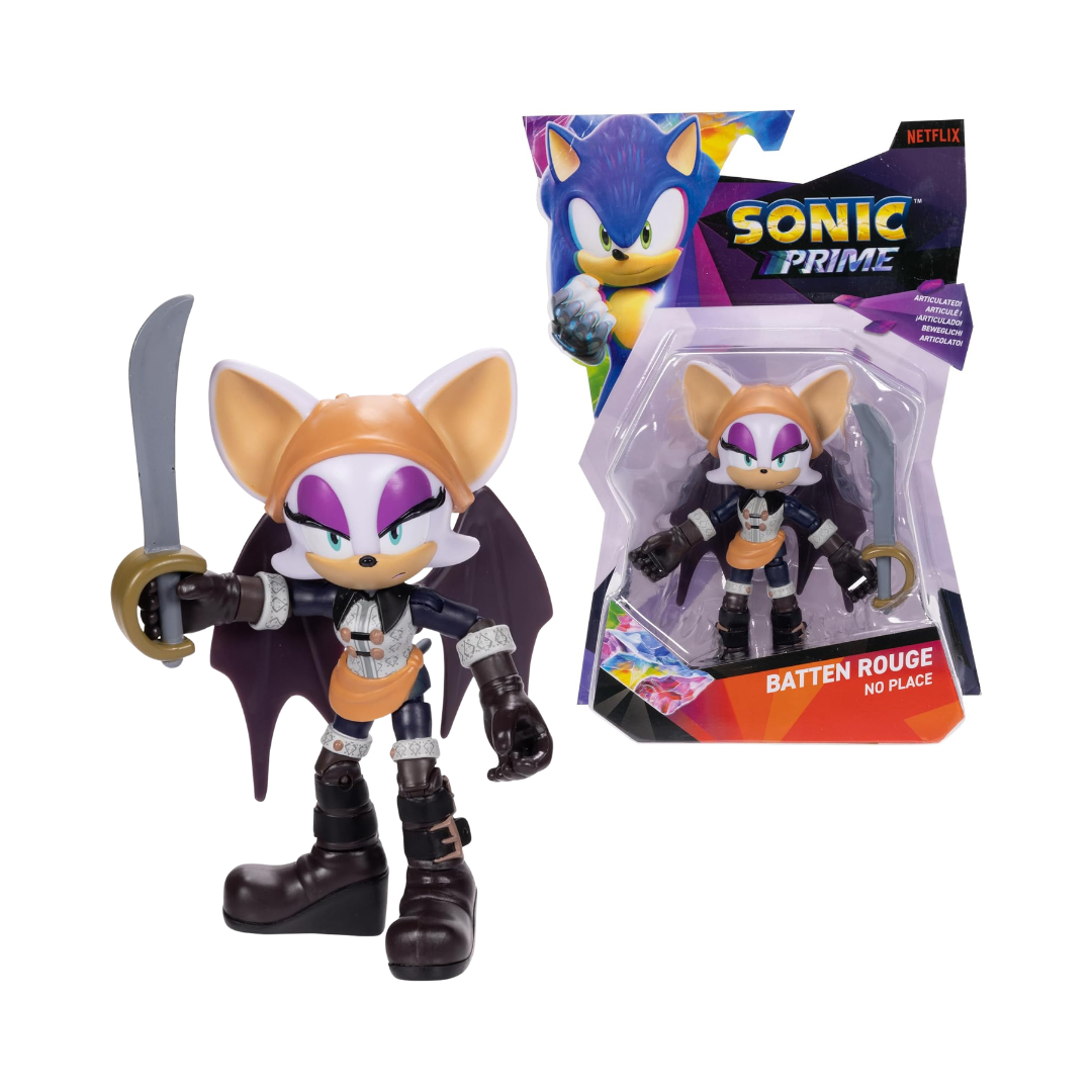 Sonic Prime 5-inch Baton Rouge - No Place Action Figure 15 points of Articulations (Officially licensed by Sega and Netflix)