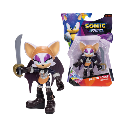 Sonic Prime 5-inch Baton Rouge - No Place Action Figure 15 points of Articulations (Officially licensed by Sega and Netflix)