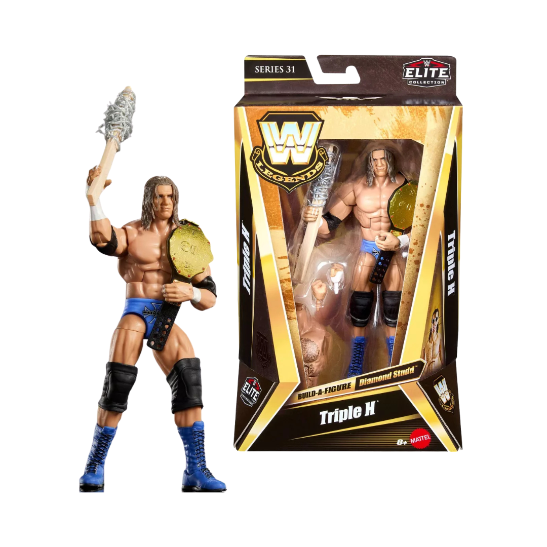 WWE Legends Elite Series 31 Triple H 6-inch Mattel figure with Diamond Studd Build-A-Figure part