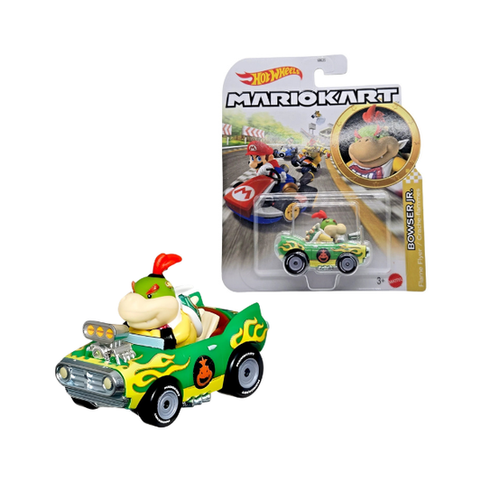 Hot Wheels Mario Kart Bowser Jr Flame Flyer Die-Cast Kart – Nintendo Racing Collectible