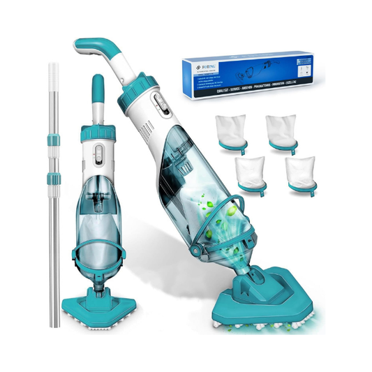 Cordless Above Ground Pool Vacuum, 19 GPM Handheld Spa Hot Tub Vacuum Cleaner with 60" Extendable Pole, 60 Min Running Time, Ideal for Cleaning Debris and Sand Underwater