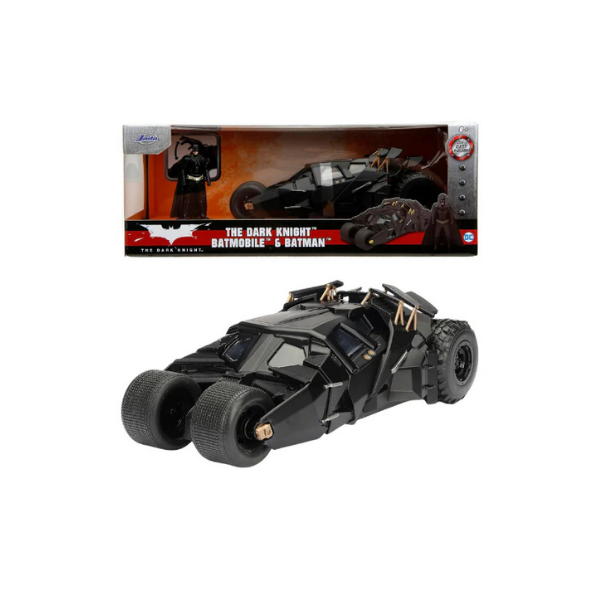 Jada Toys Dark Knight 1:24 Batmobile & Batman Die-Cast Collectible Set