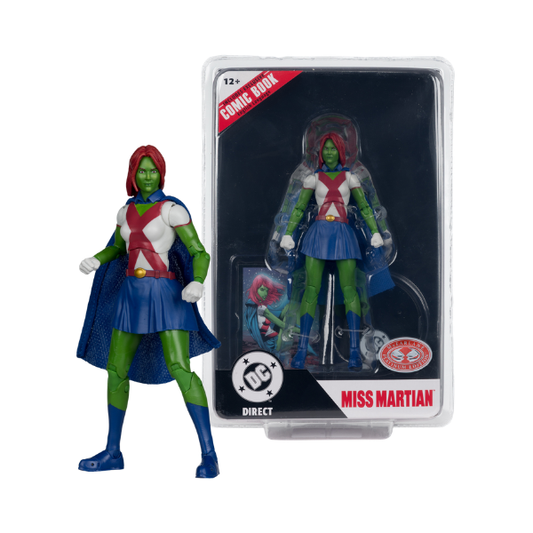 McFarlane Toys DC Direct Page Punchers Miss Martian Red Platinum Edition 7-Inch Figure with Comic Book