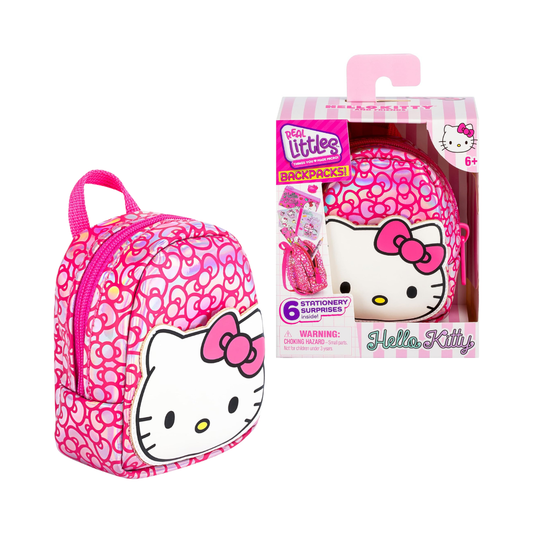 Real Littles Hello Kitty Pink Mini Backpack with Six Stationery Surprises