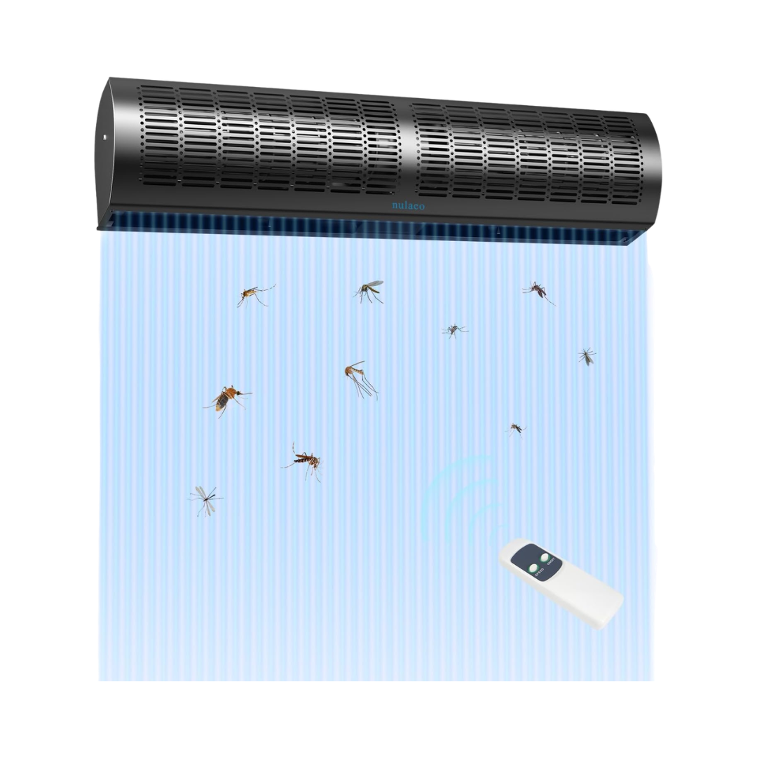 NULAEO 36-Inch Two-Speed Wall-Mounted Air Curtain – Black